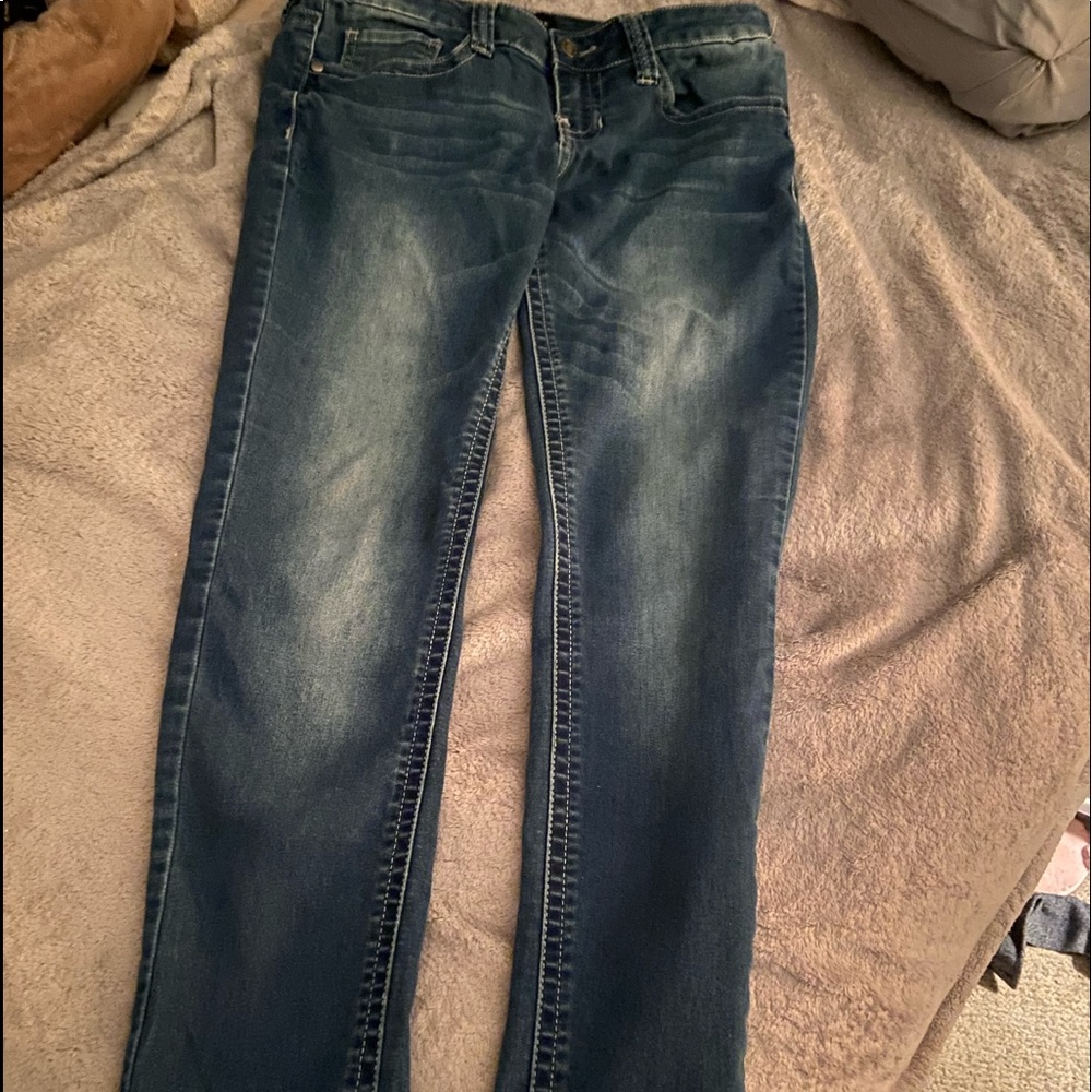 Darker wash Rampage skinny Lexi Low rise jeans size 7